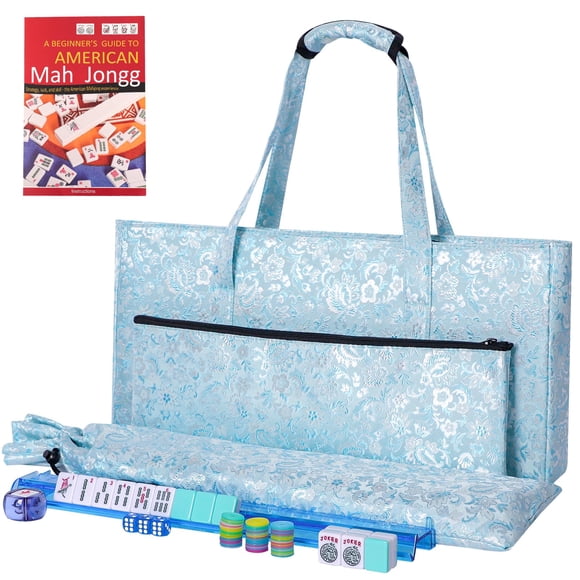 Set de juego Mahjong TIASUSAN American 166 fichas de color verde claro