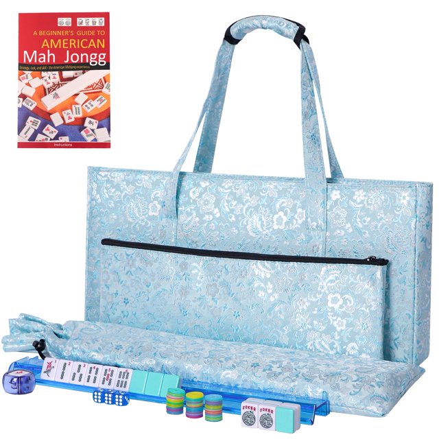 Set de juego Mahjong TIASUSAN American 166 fichas de color verde claro