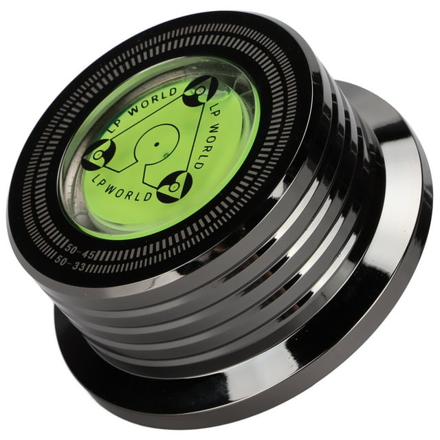 Aluminum Turntable Disc Clamp with Bubble Leveling, LP Record Weight Stabilizer for Improved Sound Quality, Universal Fit