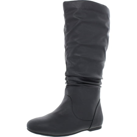 

Journee Collection Womens Faux Leather Gathered Mid-Calf Boots