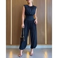 thumbnail image 3 of CHICME Womens Summer One Piece Jumpsuit Sleeveless Dressy Jumpsuits High Slit Casual Overalls for Vacation Evening Wear Black-L, 3 of 9