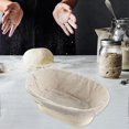 thumbnail image 3 of Cestas de prueba de pan de forma ovalada de ratán con cubierta de tela Tarta de masa madre hecha a mano Molde para hornear de 8 "Tazón para pan Macarena cestas de prueba de pan, 3 of 8
