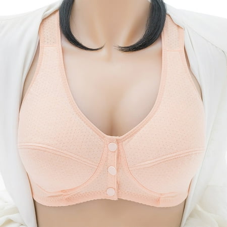 

Quealent Womens Plus Size Clearance Womens Plus Size Womens No Steel Ring Front Close Bra T Back Plus Size Seamless Unlined Bra For Large Bust C 44