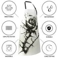 thumbnail image 5 of Pofeuu Black And White Rose Print Waterproof Apron with Pockets Adjustable Cooking Aprons Kitchen Bib for Baking Household Cleaning, 5 of 8