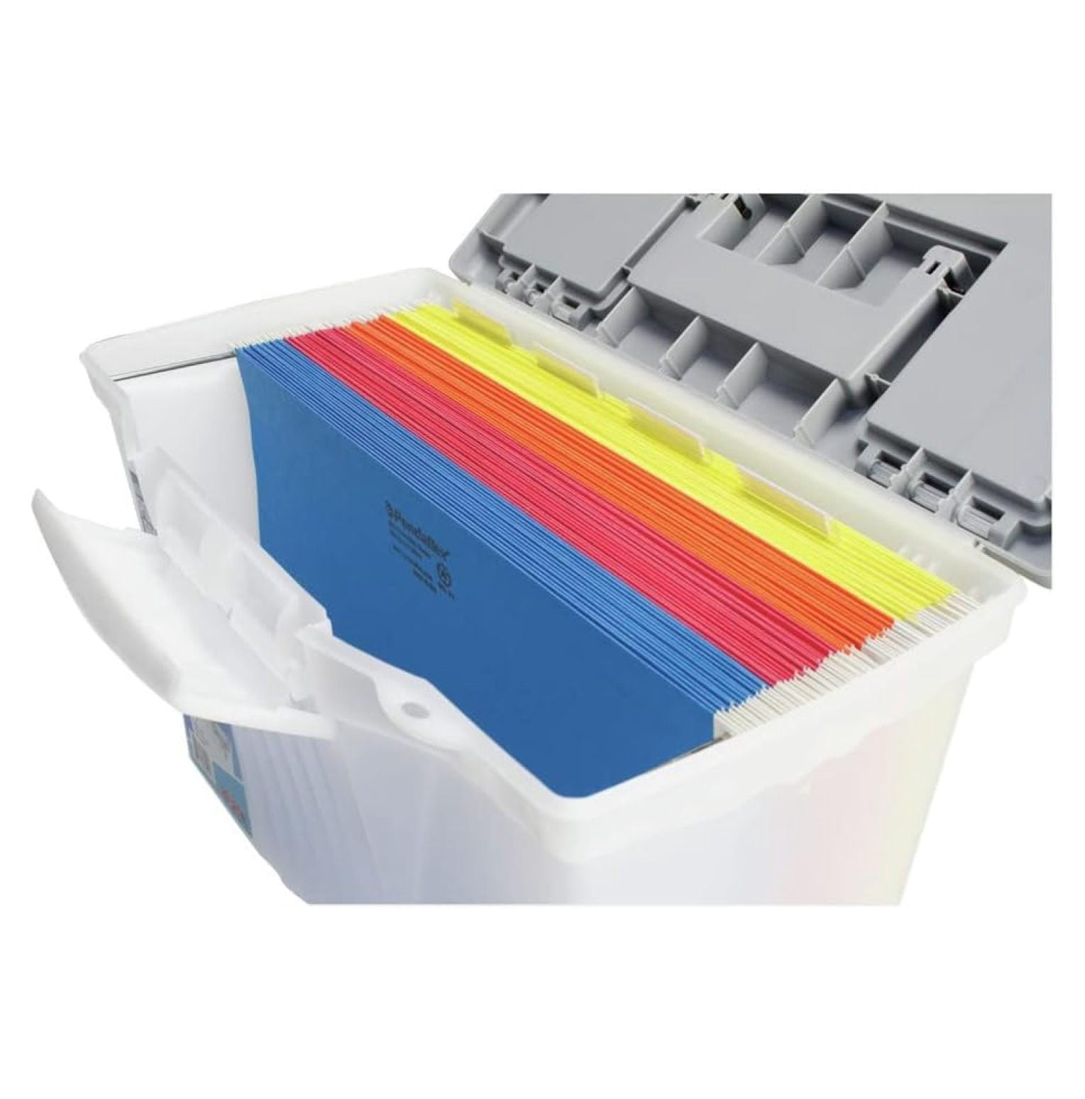 Portable File Box with Organizer Lid Legal/Letter