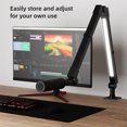 thumbnail image 3 of Support de Microphone avec Télécommande, Éclairage Dimmable 2700K-6500K, 80 Perles LED, 90+ CRI, Batterie Rechargeable 2400mAh, Alimentation 2W-6W, Compatibilité Micro Universelle & 2 Adaptateurs à Vis, 3 of 6