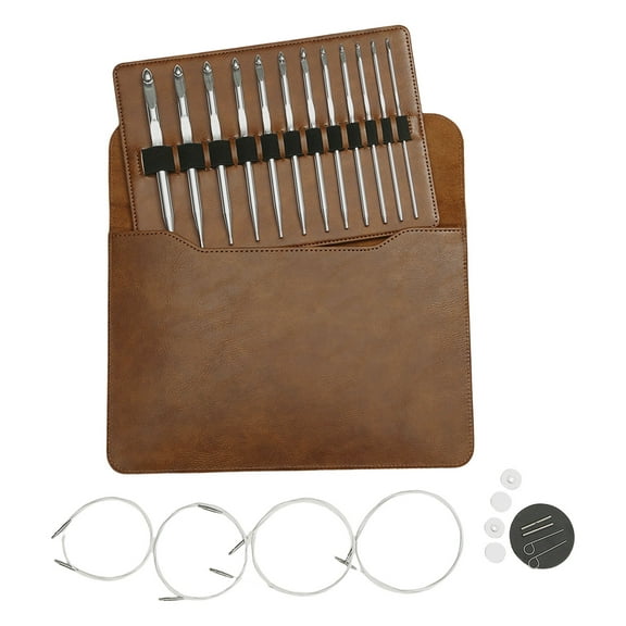 Interchangeable Circular Knitting Needle Tunisian Crochet Hook Set 3mm-10.0mm Carpet Crochet Hook Set with Storage Bag