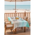 thumbnail image 2 of Outdoor Tablecloth with Umbrella Hole for Patio/Picnic/Party/Camping, Teal Coastal Waterproof Table Cloth Rectangle Table Cover Washable, Beach Nautical Seaside Ocean Beige (60"x 120"), 2 of 9