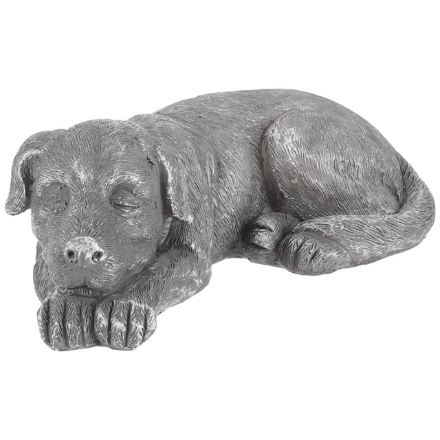 Lot de 1 Statue Commémorative pour Chien Gris Résine Imperméable Confort Piquet Commémoratif pour Animaux