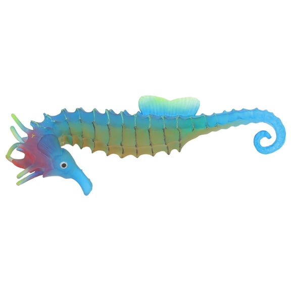 SOPOTUTU Aquarium Seahorse Ornament Blue Silicone 1Pack