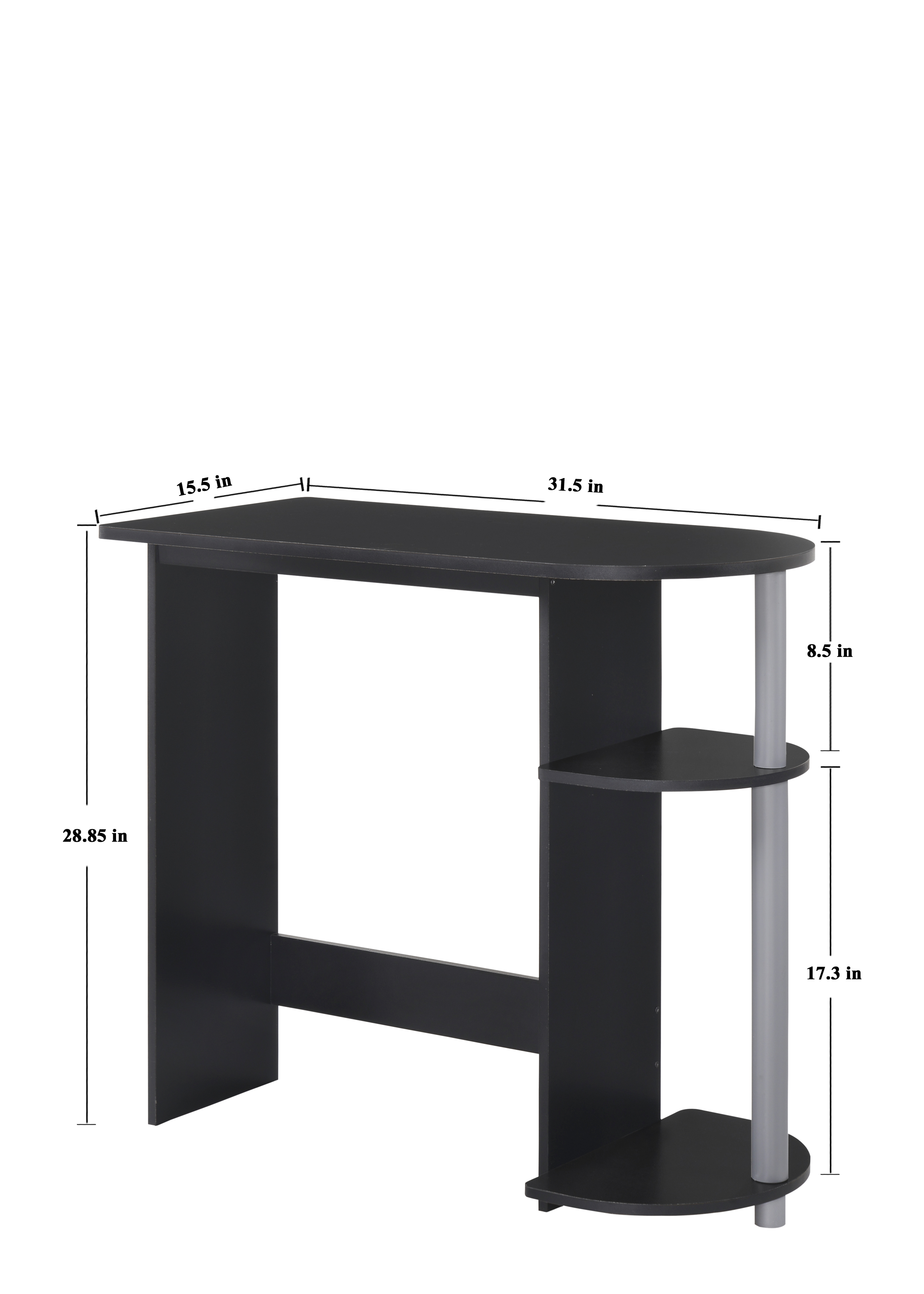 Mainstays Black Computer Desk with Built-in Shelves - image 2 of 6