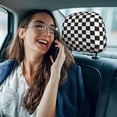 thumbnail image 6 of Goofa Black and White Checkerboard Pattern 2 PCS Car Headrest Cover, Headrest Protector,Universal Interior Car Accessories, 6 of 6