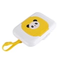 thumbnail image 2 of Caja de almacenamiento de toallitas húmedas, soporte para toallitas para bebés, dispensador de toallitas portátil, contenedor de viaje para baño, uso al aire libre (blanco y amarillo), 2 of 5