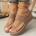 thumbnail image 6 of Willtoo Women's Wedge Sandals Adjustable Buckle Open Toe Slingback Shoes Summer Comfortable Walking Orthopedic Sandals, 6 of 7