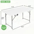thumbnail image 7 of Dkelincs 4ft Folding Table with Handle Heavy Duty Plastic Foldable Table Indoor Outdoor Small Portable Table for Picnic Camping BBQ Dining Events, White, 7 of 7
