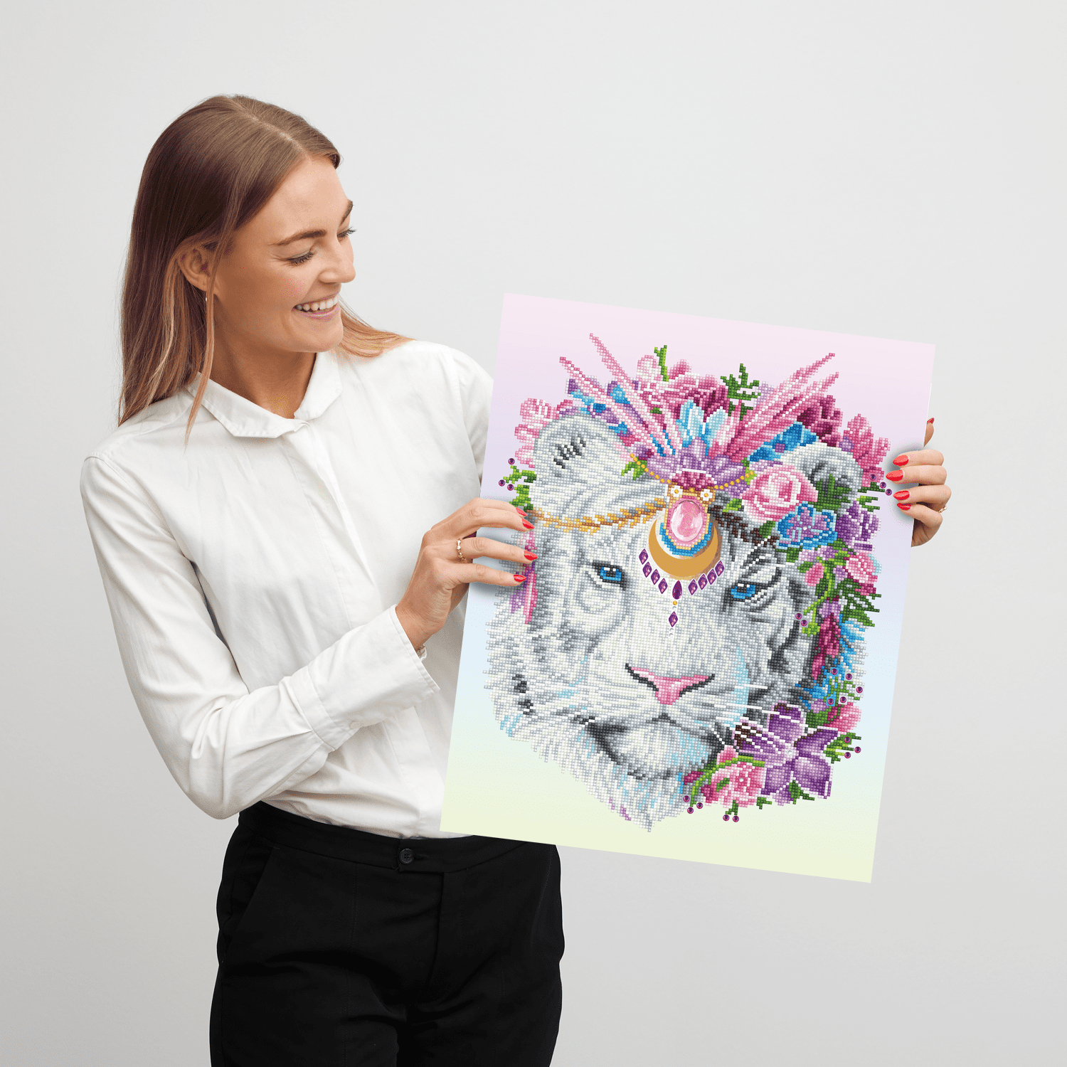 Diamond Dotz Bohemian Tiger Diamond Painting Kits for Adults - Diamond Art Kits a Relaxing Creative Craft Kit with Dotz Gems 20.1x16.1