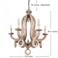 thumbnail image 7 of Cusp Barn Farmhouse 6-Light Empire Candle Style Chandelier with Wood Accents, 7 of 7