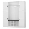 thumbnail image 7 of MONSLIPA Hall Tree with Storage Bench and 3 Hooks, Entryway Storage Cabinet Mudroom Hallway Organizer White, 7 of 7