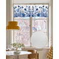 thumbnail image 4 of Blue Poppy Kitchen Valances for Windows Farmhouse Linen Window Valance Curtain for Living Room Window Treatment Botanical Flowers Spring Garden Valance Rod Pocket Topper Drape, 54 x 18 Inch, 4 of 6