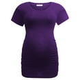 thumbnail image 7 of Bearsland Women’s Modal Breathable Short Sleeve Maternity Shirt Casual Side Ruched Tunic Pregnancy Top Clothes 3-Pack, 7 of 7
