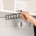 6Hook Under Mug Hanger, Cup Holder Storage Hook Kitchen