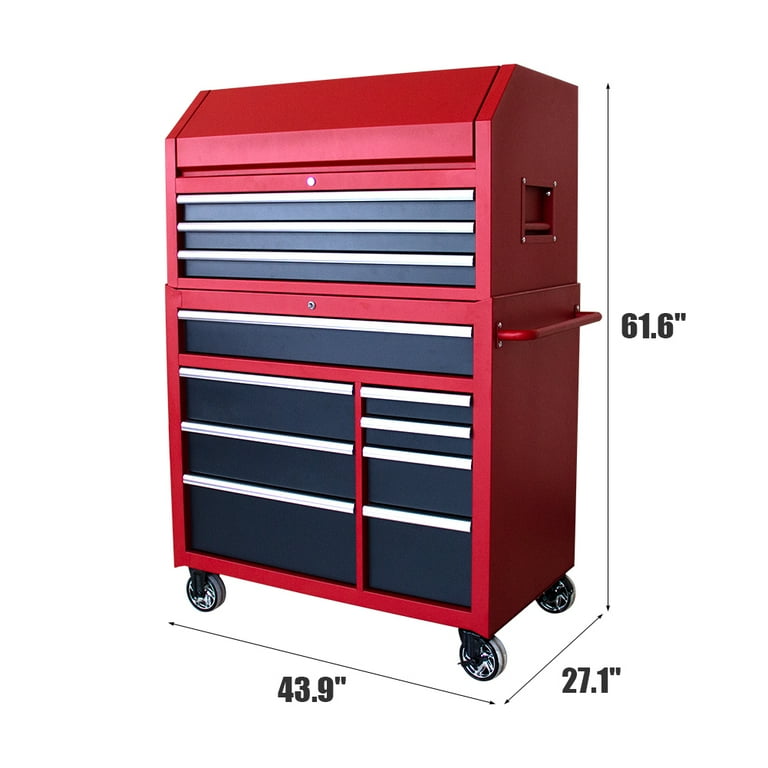 41 in. 11-Drawer Tool Chest and Cabinet Combo in Red 41 in. 11-Drawer Tool Chest and Cabinet Combo in Red
