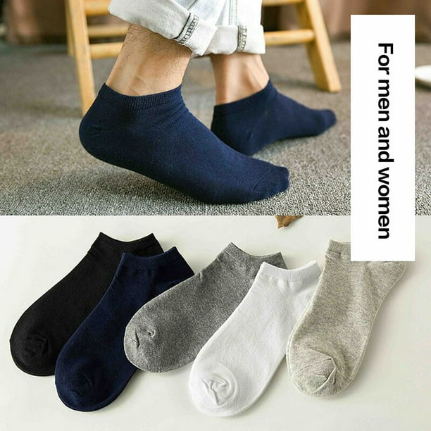 Men Women Breathable Ankle Socks Summer Casual Shallow Boat Sock Solid  Invisible Socks, 10 Pairs, Black 