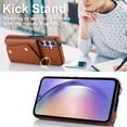 thumbnail image 2 of Allytechgroup Wallet Case for Samsung Galaxy A14 5G, RFID Blocking Crossbody Shoulder Strap Hand Wrist Cards Holder Ring Stand Bumper Drop Protection Phone Case for Girls Women, Brown, 2 of 9