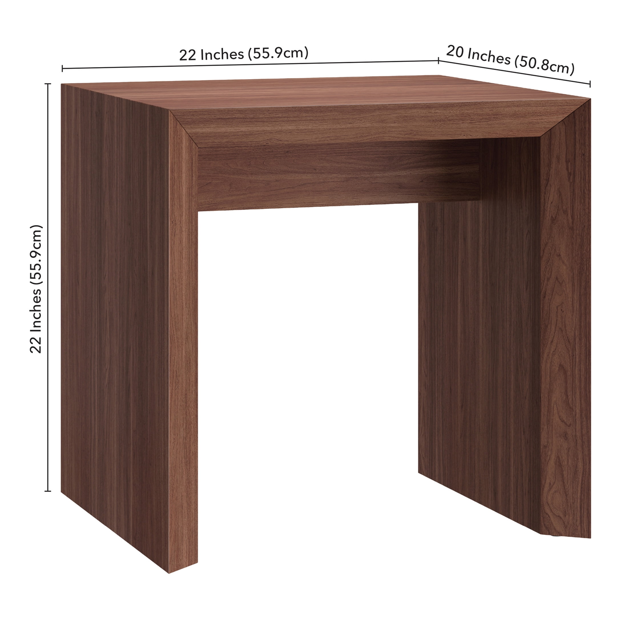 Evelyn&Zoe Modern/Contemporary 22" Wide Satin Walnut Side Table