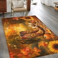 thumbnail image 2 of 3'x5' Area Rugs, Orange Western Fall Indoor Outdoor Area Rug for Living Room Bedroom, Sunflower Thanksgiving Pumpkin Washable Bathroom Rugs Kitchen Floor Carpet Mats Home Decor Aesthetic, 2 of 8