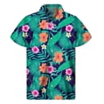 thumbnail image 2 of Camisa con botones estilo hawaiano con plantas tropicales para hombre, impresión 3D, para vacaciones en la playa, informal, holgada, minimalista, de talla grande, 2 of 4