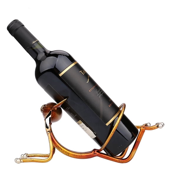 Tooarts Porte-Bouteille en Forme de Chat Étagère à Vin Sculpture en Métal Décoration Maison Pratique Artisanat