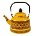 thumbnail image 2 of 2.5L Enameled Tea Kettle Tea Pot Glazed Portable Teakettle for Stovetop for Home Yellow Style B, 2 of 8