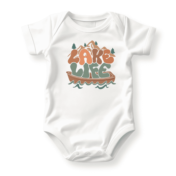 Lake Life Shirt Premium Custom Baby Clothes Unisex Baby Announcement Gift for Mom Newborn Outfit 6-9m White