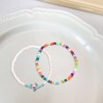 thumbnail image 4 of Visland 2 Pcs Beach Bead Anklet Colorful Rainbow Color Turtle Pendant Bohemian Style Stackable Beaded Anklets Summer Vacation Jewelry, 4 of 7