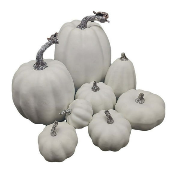 8PCS Artificial Pumpkins Decor Plastic Pumpkins Decorations Fall Harvest Thanksgiving/Halloween Holiday Farmhouse Decorations for Home