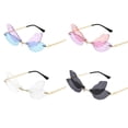 thumbnail image 4 of Minnieouse Gafas de sol de ala de libélula para mujer, gafas de sol de borde cortado sin montura, gafas de sombra irregulares Gafas de sol de personalidad Lentes No.2 Minnieouse AP007338-02, 4 of 6
