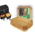 thumbnail image 4 of Cqxid Baking trays & trays Under $10 Upgraded Version Of Fryer Paper Double Pot Rectangular Oil Absorbing Paper Wood Color, 4 of 5