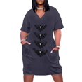 thumbnail image 1 of Vestido de verano para mujer prenda holgada con bolsillos diseño divertido de fantasma impermeable, 1 of 6