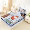 thumbnail image 4 of Castle Fairy Cute Camo Woodland Animal Twin Sheets 3pcs,Fox Bear Deer Puppy Pine Bedding,Sky Blue Cream,1 Fitted Sheet, 1 Flat Sheet and 1 Pillowcase, 4 of 6