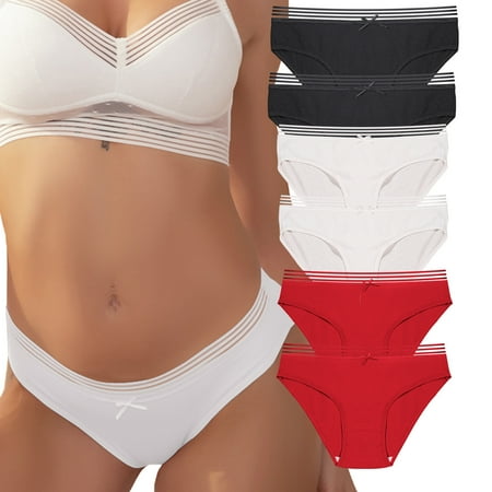 

Cinvik Cotton Panties for Women Black Bikini Cheeky Underwear Size L