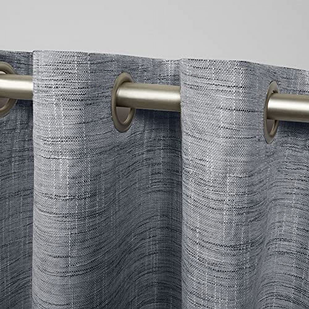 Exclusive Home Burke 100% Blackout Grommet Top Curtain Panel Pair, 52"x96", Indigo, Set of 2