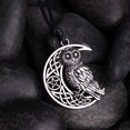 thumbnail image 4 of EUEAVAN Wicca Owl Pendant Necklace Goddess Crescent Moon Pendants Pentagram Pagan Amulet, 4 of 8
