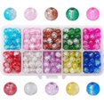thumbnail image 1 of 300pcs 10 Color 8mm Crackle Lampwork Glass Beads Handcrafted Round Crystal Glass Beads for DIY Craft Bracelet Necklace Jewelry Making, 1 of 4