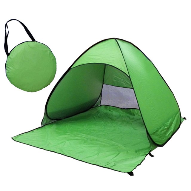 Abri Solaire Pliant Portable Automatique Instantané Type Cabana pour la Plage (Vert)