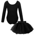 thumbnail image 2 of TSSOE Kids Girls Ballet Dance Gymnastics Leotard Bodysuit with Mesh Tutu Skirts Set Dancing Costume Black 8, 2 of 7