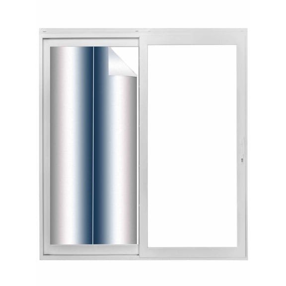 Gray Navy Blue Window Privacy Film, Modern Gradient Geometric Static Cling UV Sun Blocking Tint Film Heat Control Windows Films for Bedroom Bathroom, Window Stickers 29.5"x78.7"