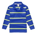 thumbnail image 4 of Cathalem Boys Summer Fall Classic Polo Shirts For Kids Tops Long Sleeve Striped Turndown Collar Shirt With Button Closure Casual Comfort Soft Basic Tee Tops 3-4 Years, 4 of 4