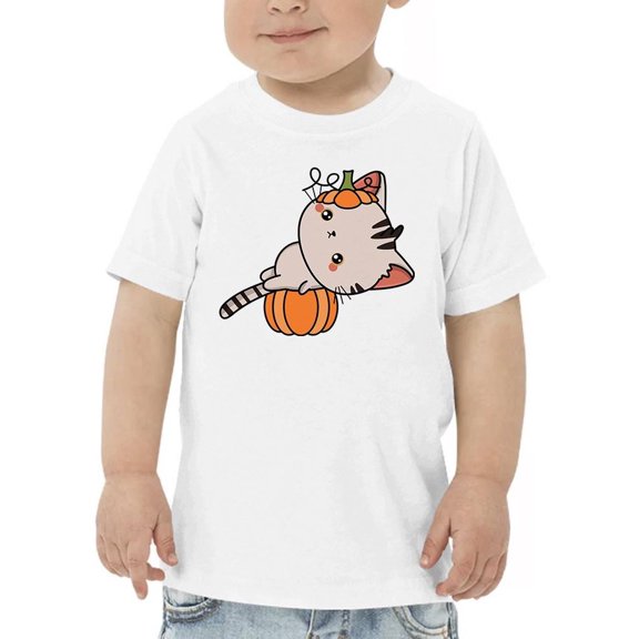 Cute Kittyboo In Pumpkin Costume T-Shirt Toddler -Image by Shutterstock, 3 Toddler