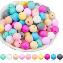 100 Pcs 12mm Silicone Beads DIY Necklace Bracelet Beads Nursing Necklace Accessory DIY Bracelet Jewelry Silicone Beads Accessory (Fresh Colors)